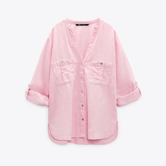 Zara Tops - Zara limited edition European linen buttoned shirt